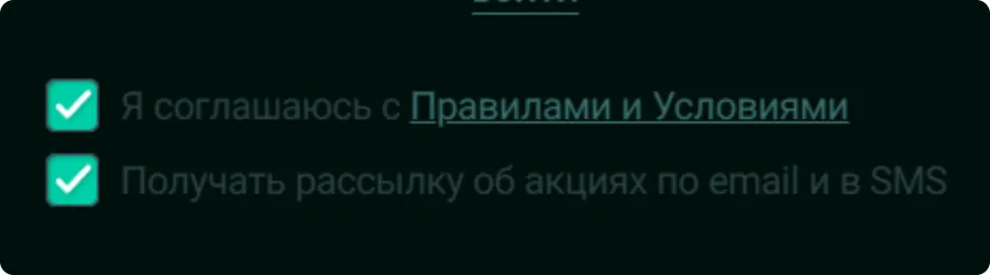 Согласие с правилами